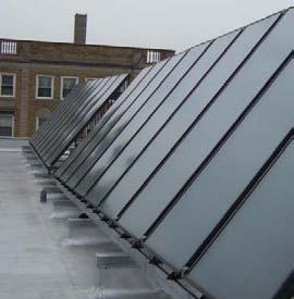 Solar thermal uses solar collectors to heat water. More economical than PV.