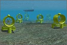 The proposed Lunar Energy tidal farm will consist of an array of 1-megawatt open turbines.