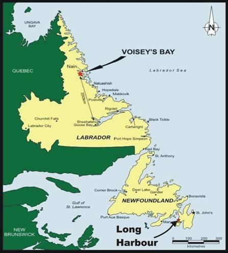 Project Setting Voisey s Bay is in the traditional territory of the Labrador Innu and Labrador Inuit Deposit situated in what was an area of intense aboriginal harvesting 35 kilometers from the
