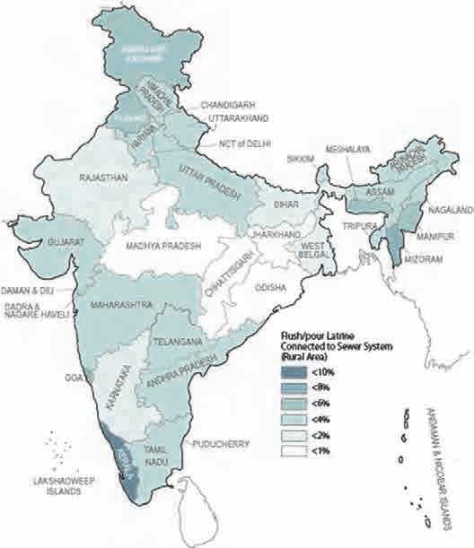 Kokusai Kogyo Co., Ltd.. Table 2-4 : Distribution of households by type of latrine facilities and sludge disposal (state-wise) Indian States Total No.