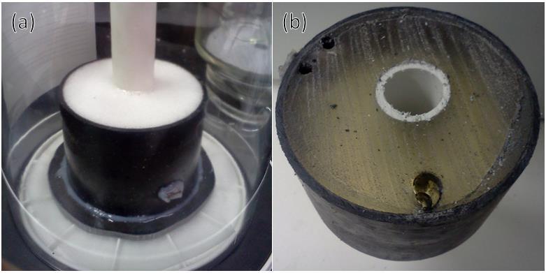 curing oven. The second prototype motor curing test is shown in Figure 6, before and after curing had taken place.