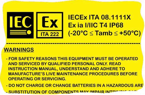 10 IECEx 04A IEC:2008(E) 5.4.2 Use Product marking The Mark shall, in principle, be placed on the product itself in close proximity to the IECEx certification marking or on a label directly affixed to the product.