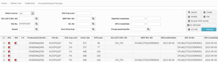 Create Invoice & Packing [ only for SPAO/MIXXO ] * Please Select style for creating invoices (Check the check box left)!