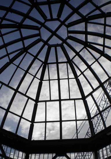 steel ring. Each rib was erected in a similar manner until the basic framework for the dome was fully erected.