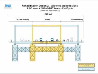 Slide 27 This graphic shows a simulation of Rehabilitation Option 2 at the main spans.