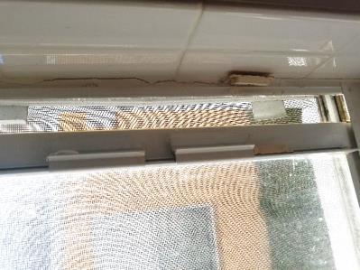 Master bathroom Window has cracked sealant.