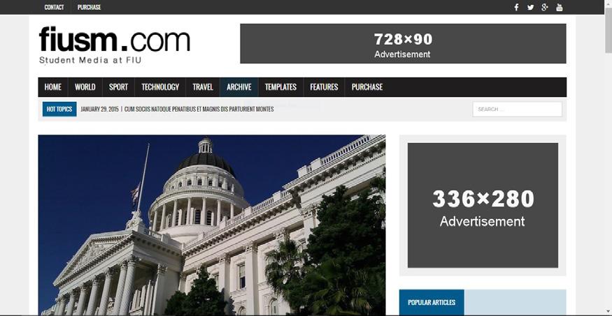ONLINE ADS FIUSM s website provides multimedia news with video features and blogs, extending the coverage of The Beacon and WRGP to the World Wide Web.
