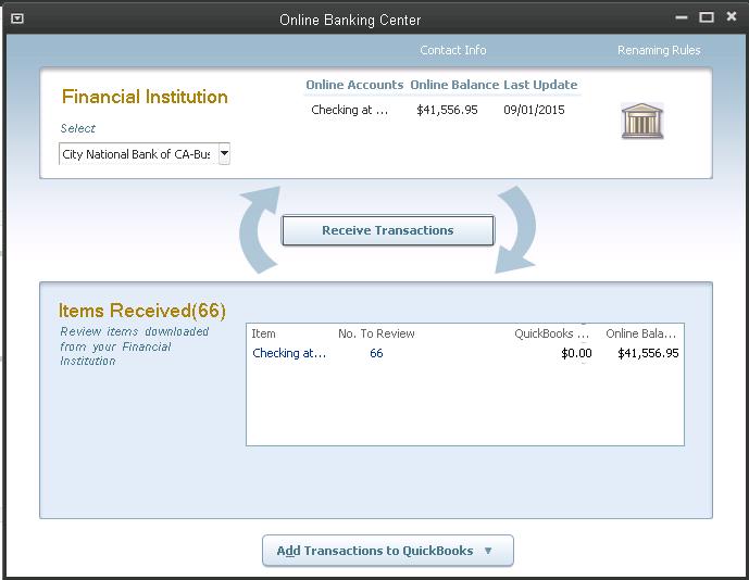 Page 40 Figure 48 - Quickbooks Update Function 4. Follow the instructions provided by QuickBooks to reconcile these transactions. 5.