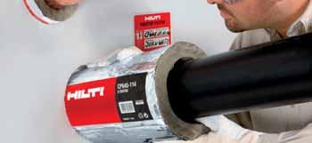 Hilti Firestop Systems Intumescent fire sleeve CP 645 Sealing of insulated metal pipes and combustible pipes up to 2 hours Applications Combustible pipes (PVC, PP and ABS up to 168mm) Steel pipes up