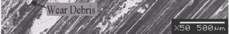 10 SEM micrograph of wear surface of Al-Si10 Mg/ 10SiC