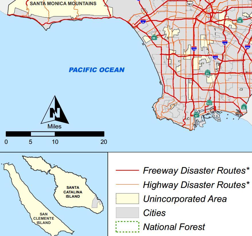 Transportation Routes Emergency Response Source: Los Angeles County Draft General Plan (December 26, 2013) No major