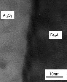 INTERFACE, FRACTURE PROPAGATION AND TOUGHNESS High-resolution image of the interface between Fe 3 Al and Al 2 O 3 Regardless of the processing method chosen, a major challenge is to control the