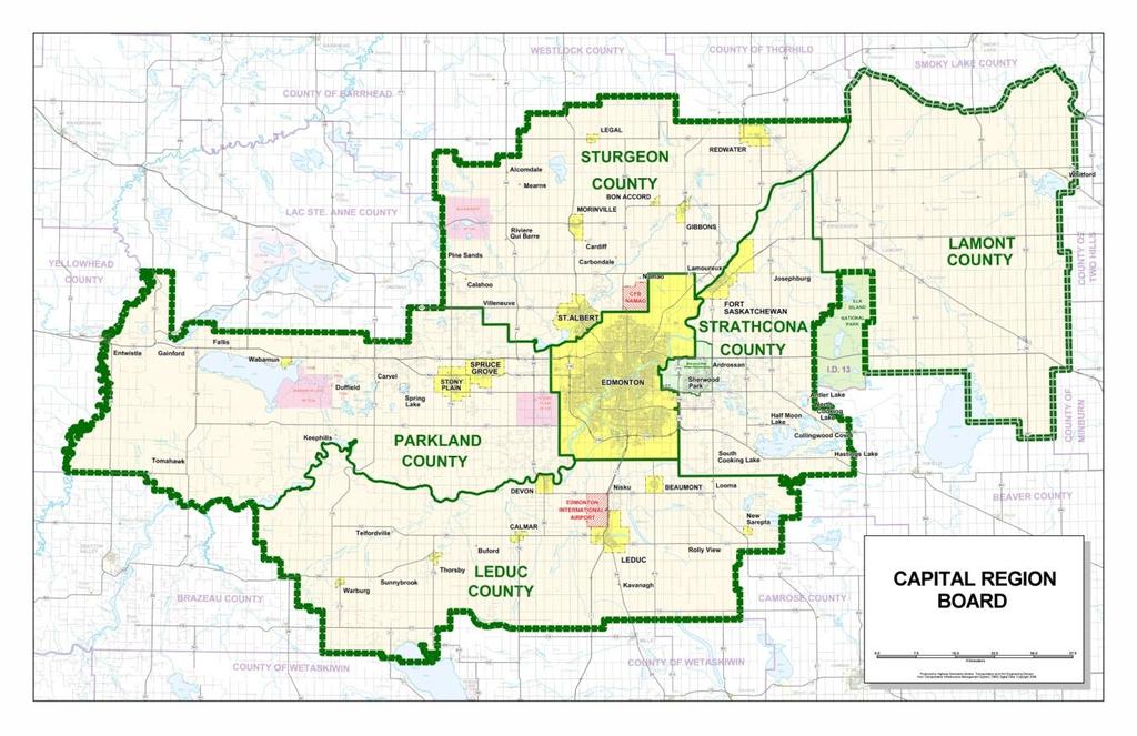 Study Area for the Capital Region Waste Minimization Advisory Committee Counties Cities Towns Leduc Spruce Grove Devon Parkland Fort Saskatchewan Calmar Strathcona St.