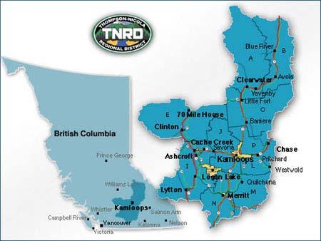 Thompson-Nicola Regional District 44,000 km 2 pop n 128,473 (2011 Census) 82%