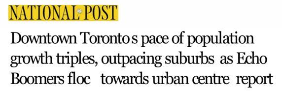 Toronto is Changing Toronto s population is growing & densifying at one