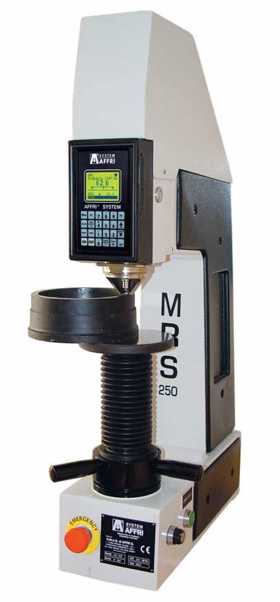 FULLY MOTORISED 250 MRS SINGLE INITIATION OF COMPLETE OPERATION INCLUDING AUTO CONTACT WITH TEST PIECE ➁ Following initiation by the Start button, the 250 MRS head moves down to reach the test