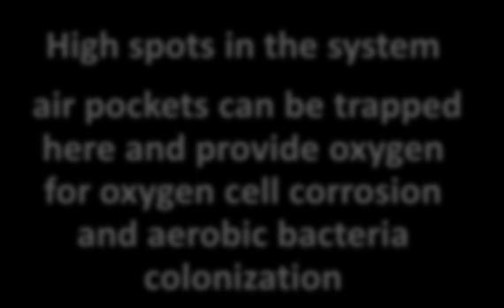 bacteria High spots in the system air pockets can be trapped here and