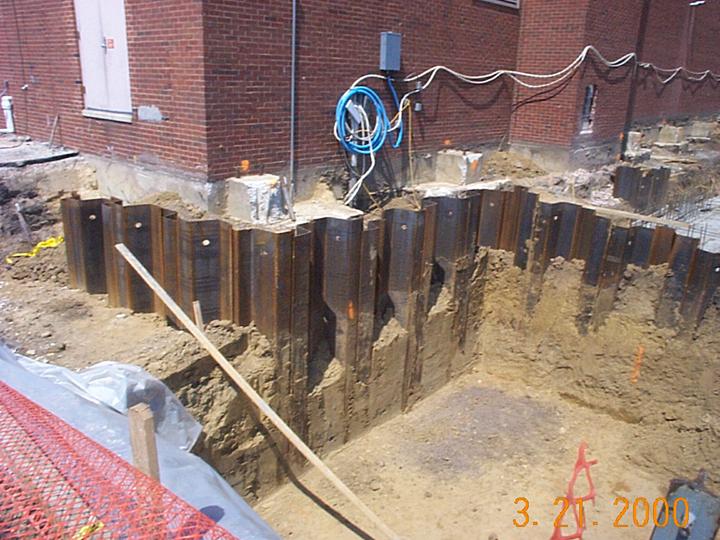 Sheet piling But with the sheet piling in place, excavation can safely be undertaken.