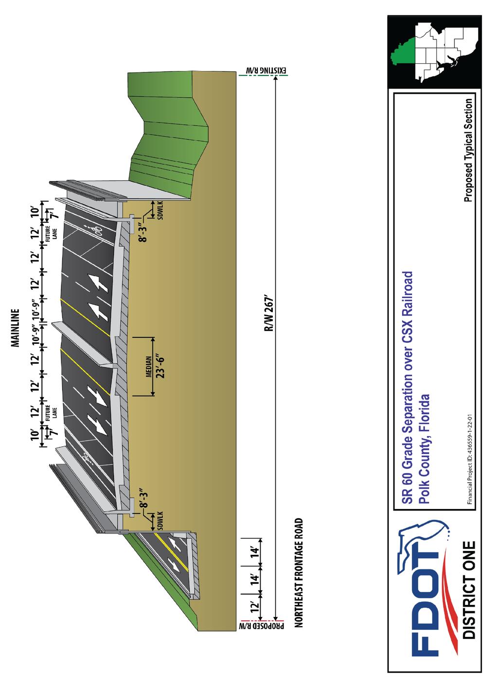 Figure 3b: Proposed Roadway Typical Section East of