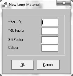 Modifying Material Factor Information To modify a liner or medium, double click on the row. Or you can click on the row and then the Edit button.