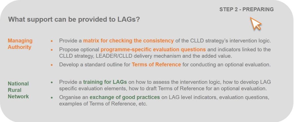 Guidelines: Evaluation of LEADER/CLLD at the LAG level For assessing the added value embodied in enhanced strategy implementation results the related evaluation questions could explore the kind and