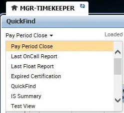 Important: If you do not have the MGR-TIMEKEEPER tab, have your manager complete the appropriate MCI request.