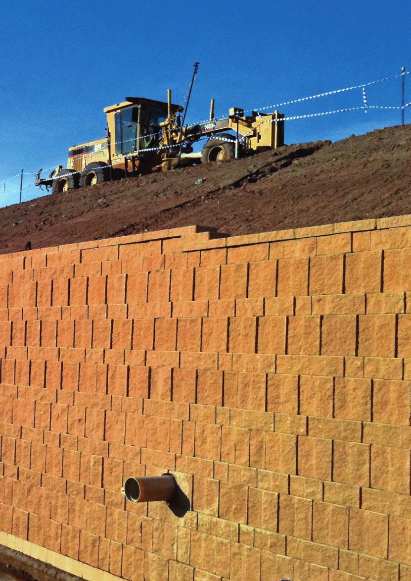 LANDMARK REINFORCED SOIL WALLS Minimbah Third Track NSW Soil reinforcement can be extensible or inextensible and have either a positive or friction connection to the facing unit.