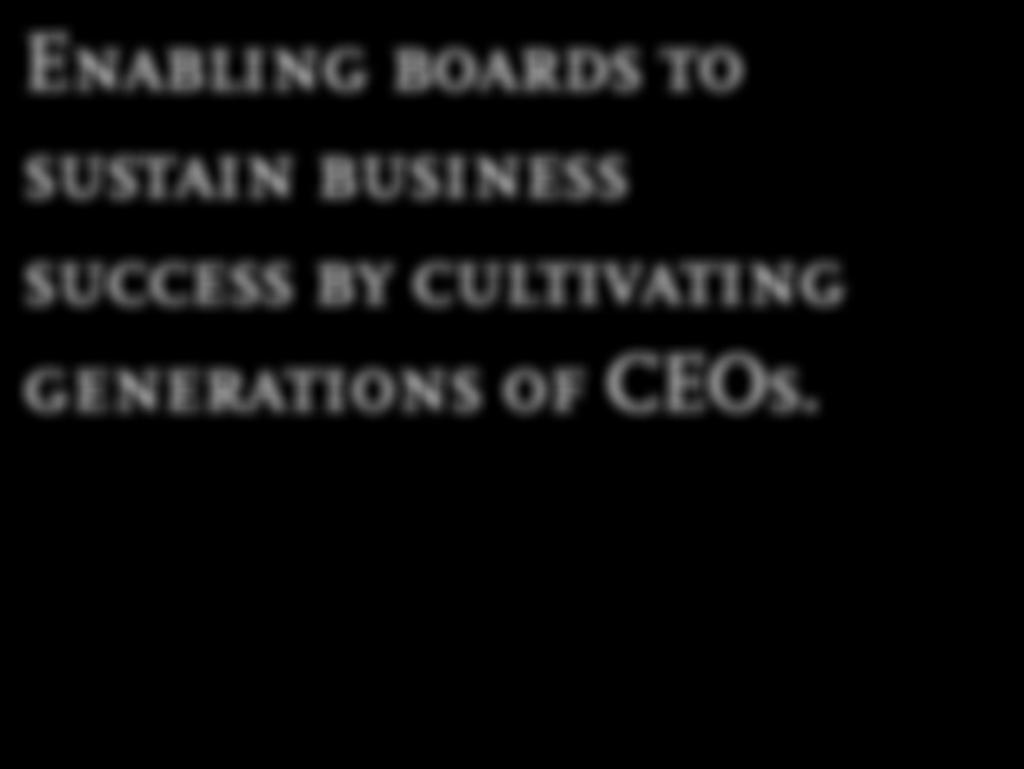 Enabling boards to sustain business success by