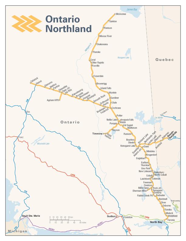 Passenger Trains Ontario Northland operates three passenger trains: the Dream Catcher Express (fall excursion train traveling between North Bay and Temagami); the Northlander (passenger train service