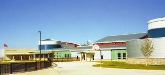 Country Side Elementary School was designed specifically to blend with the agricultural architecture in the area.