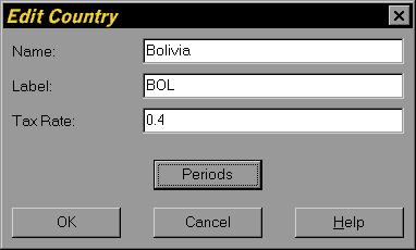 Country Characteristics Country Edit Window Differs from other countries by