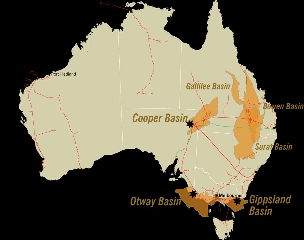 Cooper Basin western flank oil gas potential Otway Basin conventional and unconventional oil and gas plays Gippsland Basin gas opportunities Opportunities reviewing and