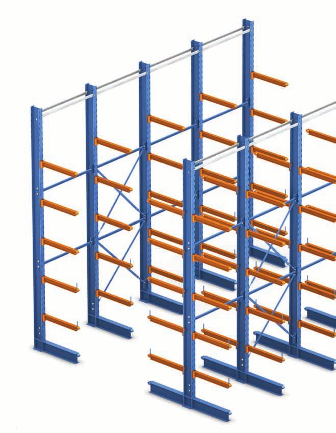 Cantilever Racking Heavy Duty Cantilever This is a similar system to the medium Cantilever, but with larger beams and arms and with 100-mm intervals for attaching individual arms.