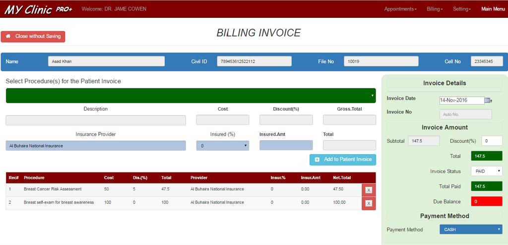 Invoicing & Billing Easy to use, click based invoicing interface Paperless billing process Allow partial payments Pre templated payment procedure selection Functionality Allow K-Net payment method
