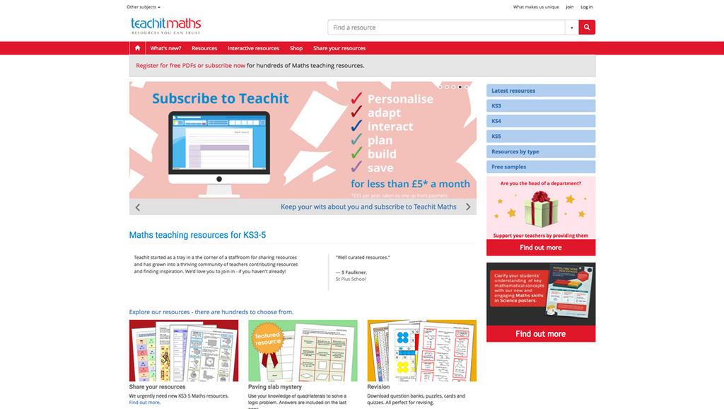 Teachit Maths 9k homepage 13k search page 21.0% 9.4% www.teachit.co.