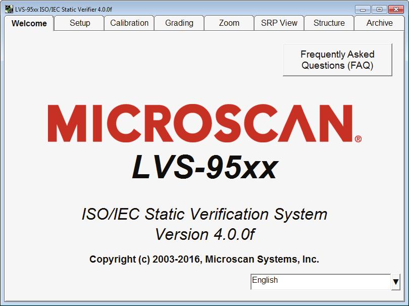 Software Overview The LVS-95XX software is comprised of tabs located across the top of the screen, each designed to perform a specific function.