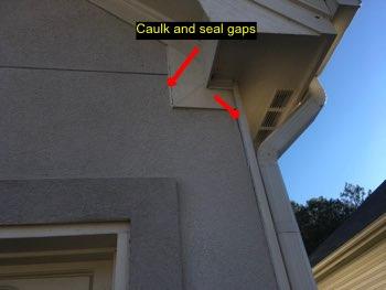structurally significant. Caulk and seal all gaps, cracks and openings.