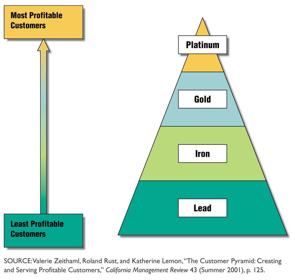 Customer Pyramid Platinum Best Most loyal Least price sensitive