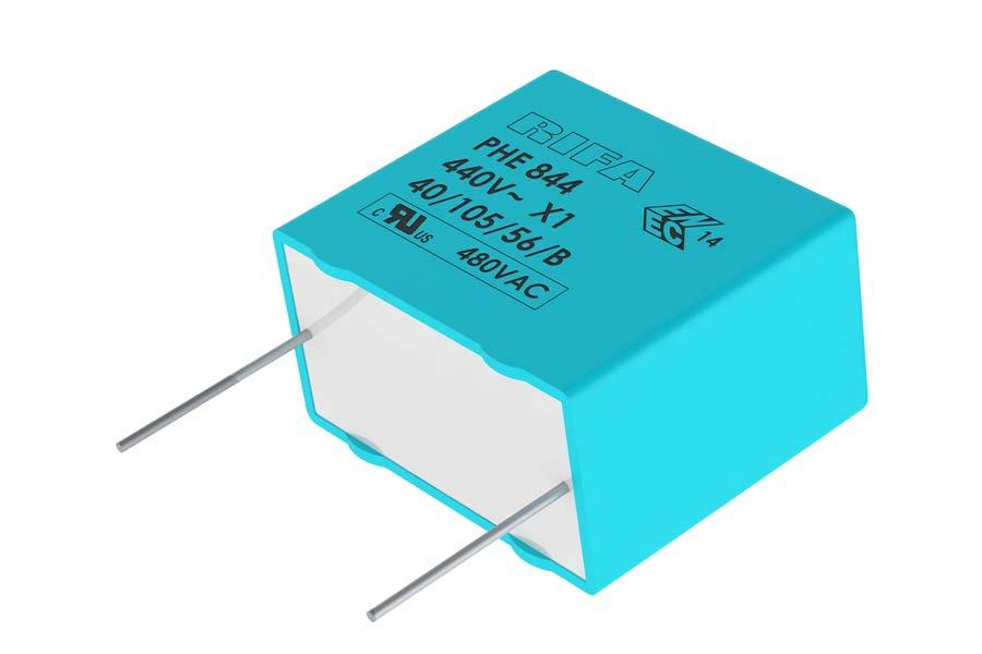 Metallized Polypropylene Film EMI Suppression Capacitors Overview Applications The PHE844 Series is constructed of metallized polypropylene film encapsulated with self-extinguishing resin in a box of
