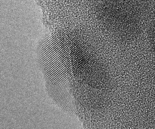 S2: Crystal Structure of Small Crystallites One distinguishable feature of HRTEM (high resolution transmission electron microscopy) image from HR-STEM (high resolution scanning transmission electron