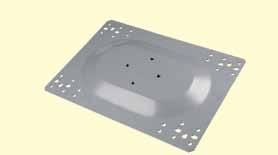 Base plates for standing seam roofs are fixed using non-penetrative 2-part clamps and metal profile roofs are fixed with minimal penetrations using rivets and butyl sealing strip to maintain the roof