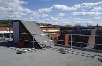 System works on a proven counterbalance system Suitable for use on concrete, asphalt, PVC membrane and felt roof surfaces Compatible with almost all configurations of flat roofs up to 10 degrees