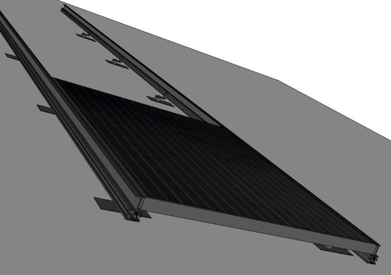 Module installation into the PV Stealth s system is a quick, three step process.