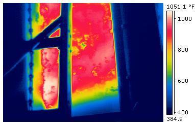IR Scan of the OD of 19B-2A Furnace Steam lances were used to keep the wall temperature