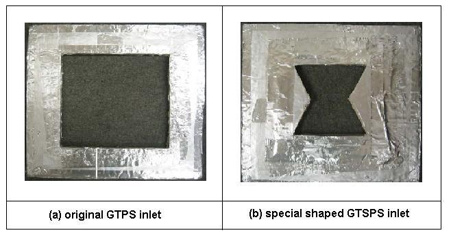 25 area of 0.2 m x 0.16 m, respectively. No additional trace gas mixing tests were conducted on the new configurations since the same strong turbulence was observed inside of the GTPS. Figure 2.5. The special shape of the inlet of the GTPS mixing box.
