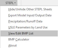 Ability to Add BMPs In STEPL customized menu,