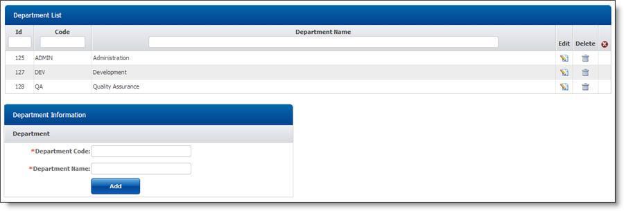 Setting up Departments: By default, a default department name "Default Department" on new account add. Administrator can rename this default department and can also add new departments.