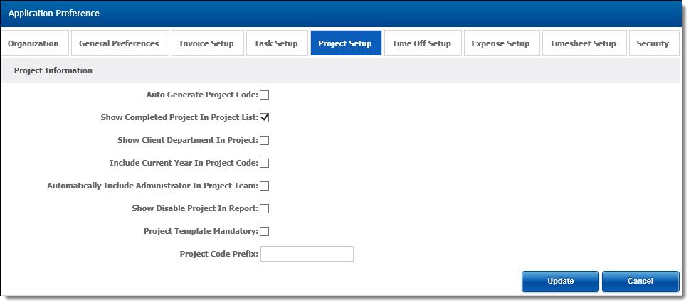 Auto Generate Project Code Show Completed Project In Project List Show Client Department In Project Include Current Year In Project Code Automatically Include Administrator In Project Team Show