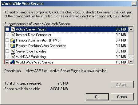 4. Click OK to start IIS installation. Installing Web Server (IIS) on Windows Vista: Installing IIS on Windows Vista: 1.