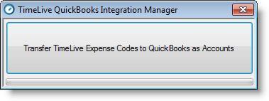 1. Click on [Transfer TimeLive Expense Codes to QuickBooks as Accounts] button. 2. After successful, application will show Successful transferred message.